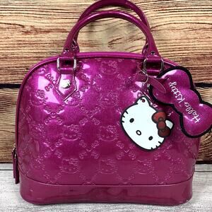 Y2k Hello Kitty x Loungefly Patent Satchel Pink Hard Shell Dome Bag